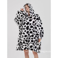 cow giant pocket winter oversize sherpa hoodie blanket